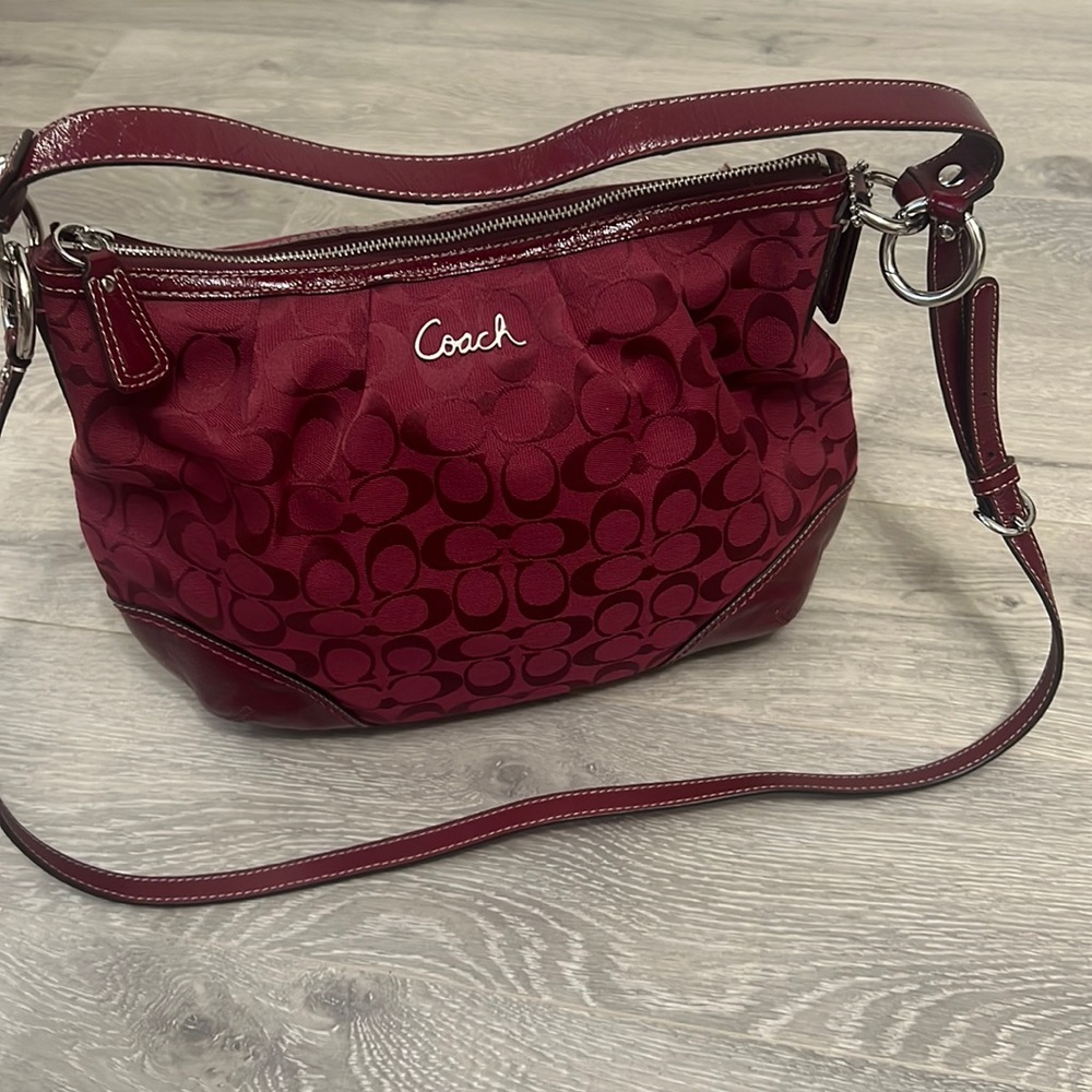 Burgundy Coach Shoulder/Crossbody Bag